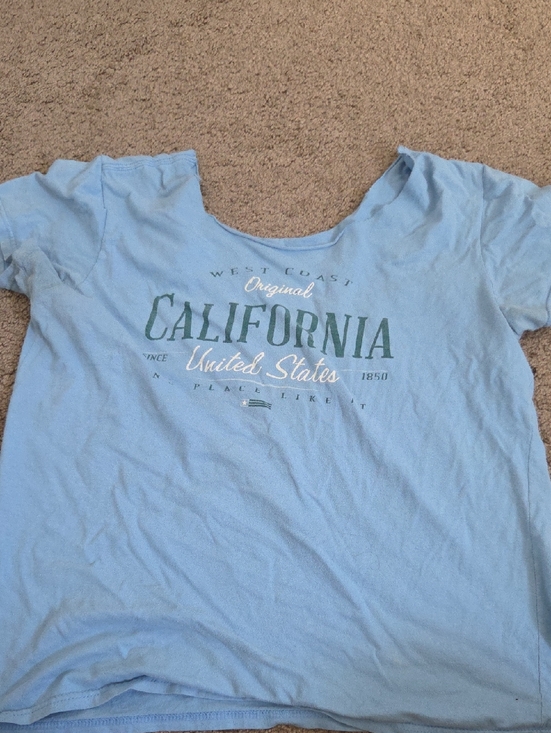 Tops - Light Blue 'California' Graphic Short Sleeve Tee - Women